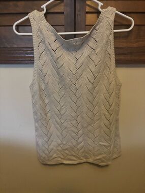 NWT Ann Taylor Sleeveless ivory knit tank size xl